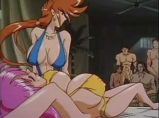 Toplu cinsel ilişki, Pornografik içerikli anime