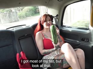 Busty Alexxa Vice jumps on a strangers's strong boner in the taxi